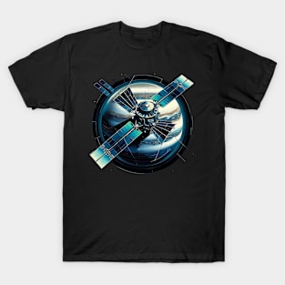 Orbital Vanguard | Geometric Satellite Design Tee | Cosmic Explorer T-Shirt